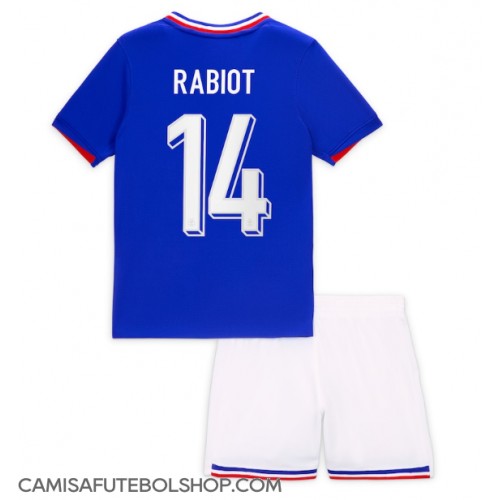 Camisa de time de futebol França Adrien Rabiot #14 Replicas 1º Equipamento Infantil Europeu 2024 Manga Curta (+ Calças curtas)